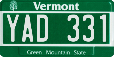VT license plate YAD331