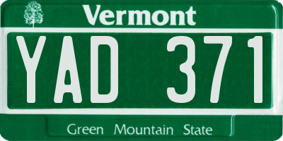 VT license plate YAD371