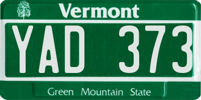 VT license plate YAD373