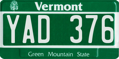 VT license plate YAD376