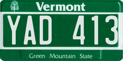 VT license plate YAD413