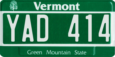 VT license plate YAD414
