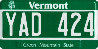 VT license plate YAD424