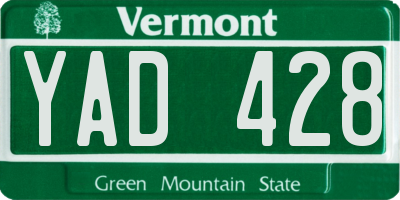 VT license plate YAD428
