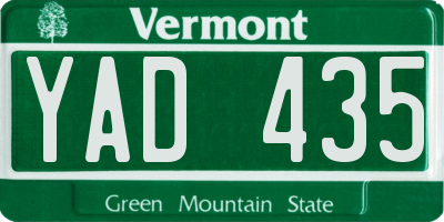 VT license plate YAD435