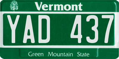 VT license plate YAD437