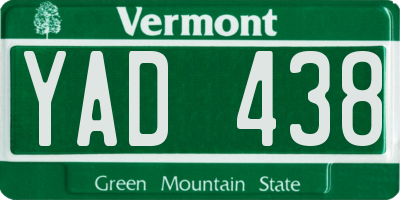 VT license plate YAD438