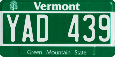 VT license plate YAD439