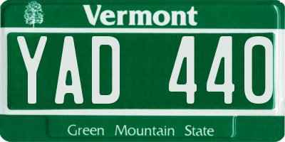 VT license plate YAD440