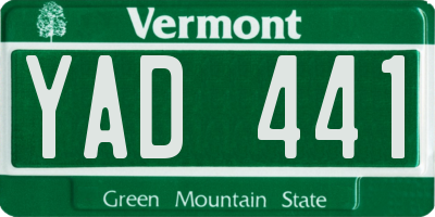 VT license plate YAD441