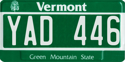 VT license plate YAD446