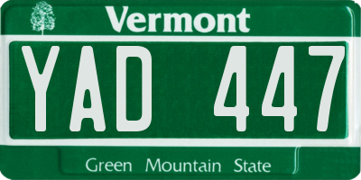VT license plate YAD447
