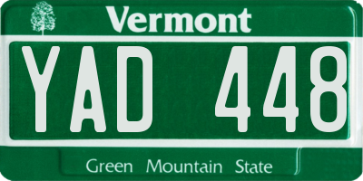 VT license plate YAD448