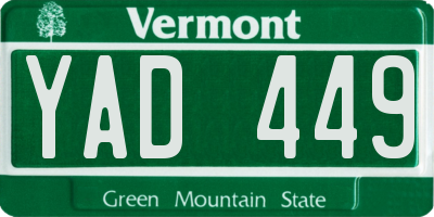VT license plate YAD449