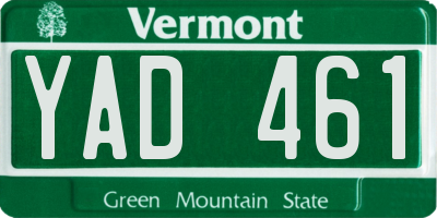 VT license plate YAD461