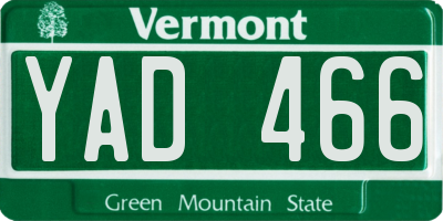 VT license plate YAD466