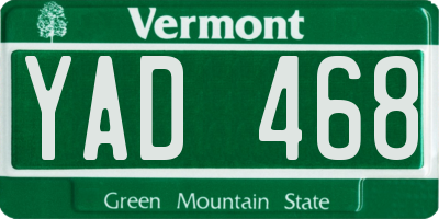 VT license plate YAD468