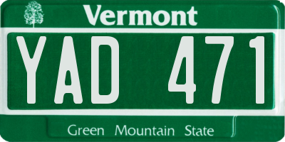 VT license plate YAD471