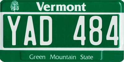 VT license plate YAD484