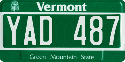 VT license plate YAD487