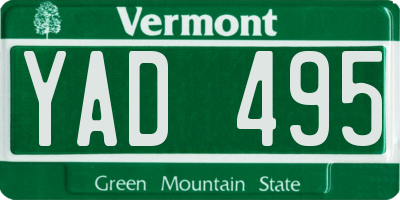 VT license plate YAD495