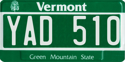 VT license plate YAD510