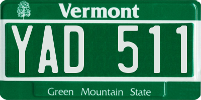 VT license plate YAD511