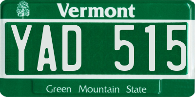 VT license plate YAD515