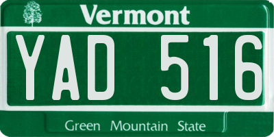 VT license plate YAD516