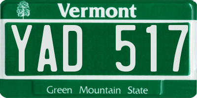 VT license plate YAD517