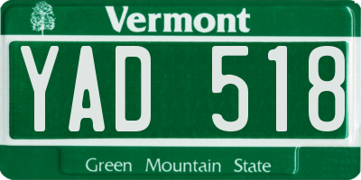 VT license plate YAD518