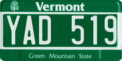 VT license plate YAD519