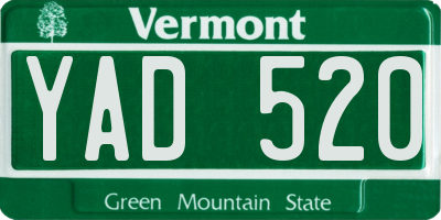 VT license plate YAD520