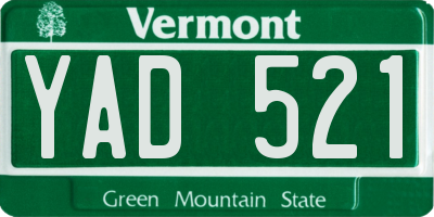 VT license plate YAD521