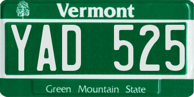 VT license plate YAD525