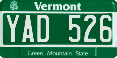 VT license plate YAD526