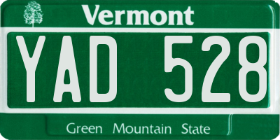 VT license plate YAD528