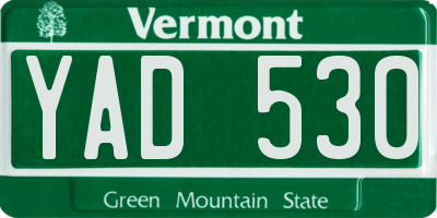 VT license plate YAD530