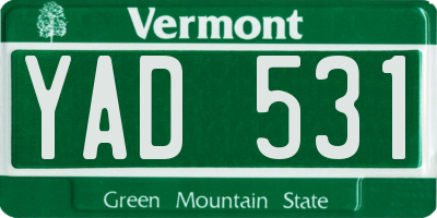 VT license plate YAD531