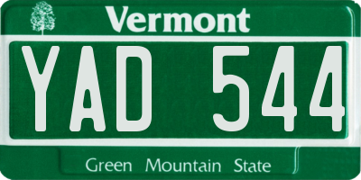 VT license plate YAD544
