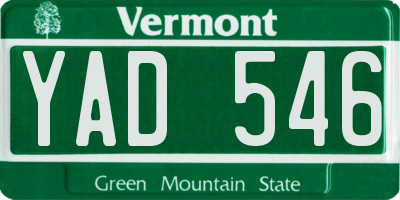 VT license plate YAD546