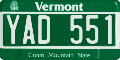 VT license plate YAD551