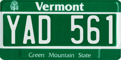 VT license plate YAD561