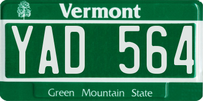 VT license plate YAD564