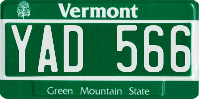 VT license plate YAD566