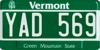 VT license plate YAD569