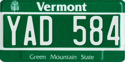 VT license plate YAD584