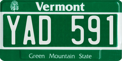 VT license plate YAD591