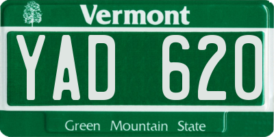 VT license plate YAD620