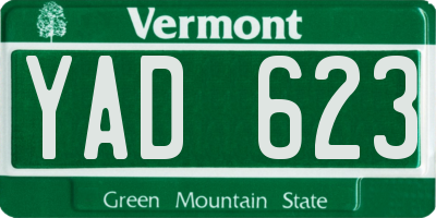 VT license plate YAD623